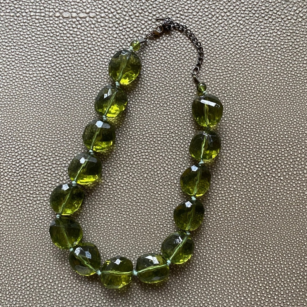 Banana Republic Green Clear Stone Necklace